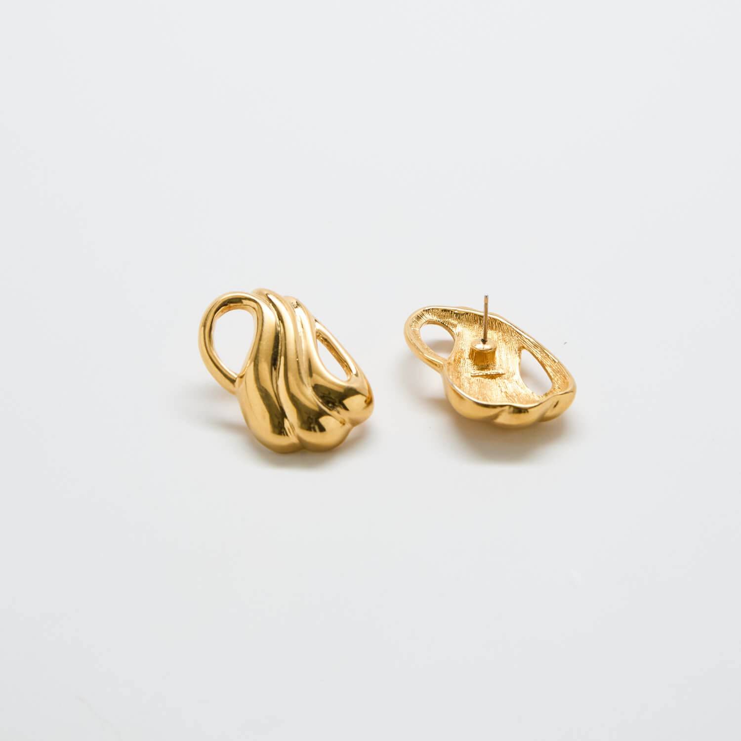 Vintage Monet Abstract Gold Earrings - Admiral Row