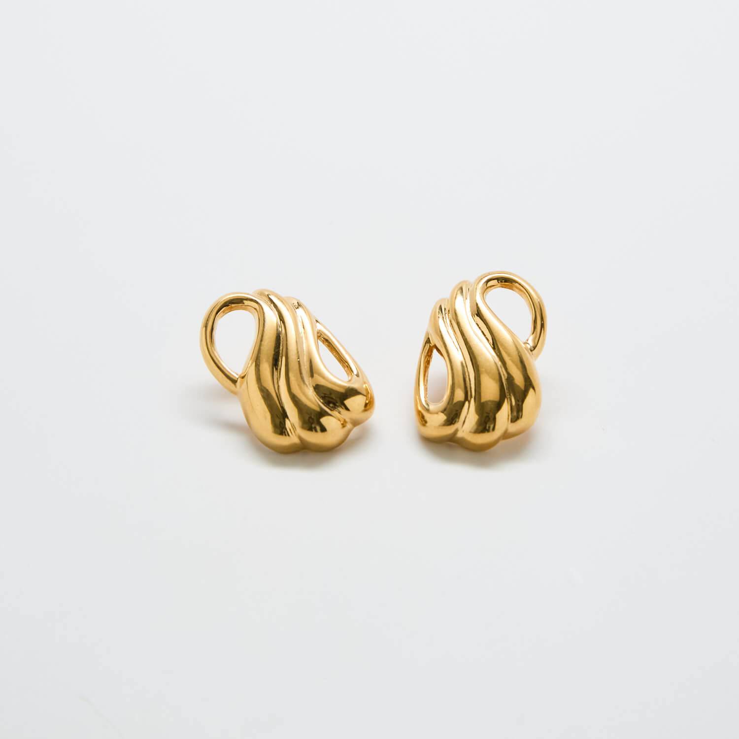 Vintage Monet Abstract Gold Earrings - Admiral Row