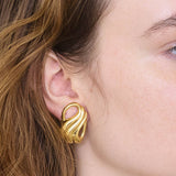 Vintage Monet Abstract Gold Earrings - Admiral Row