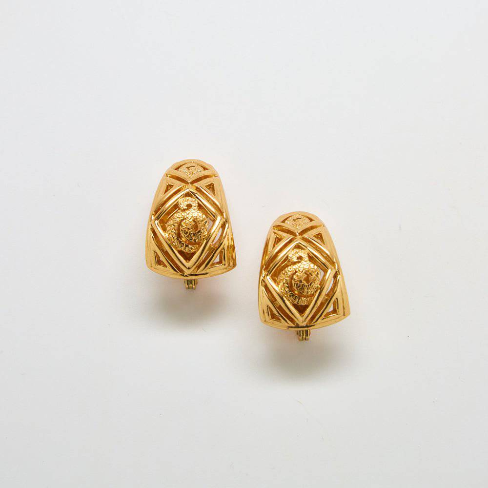 Vintage Monet Deco Cutout Earrings - Admiral Row