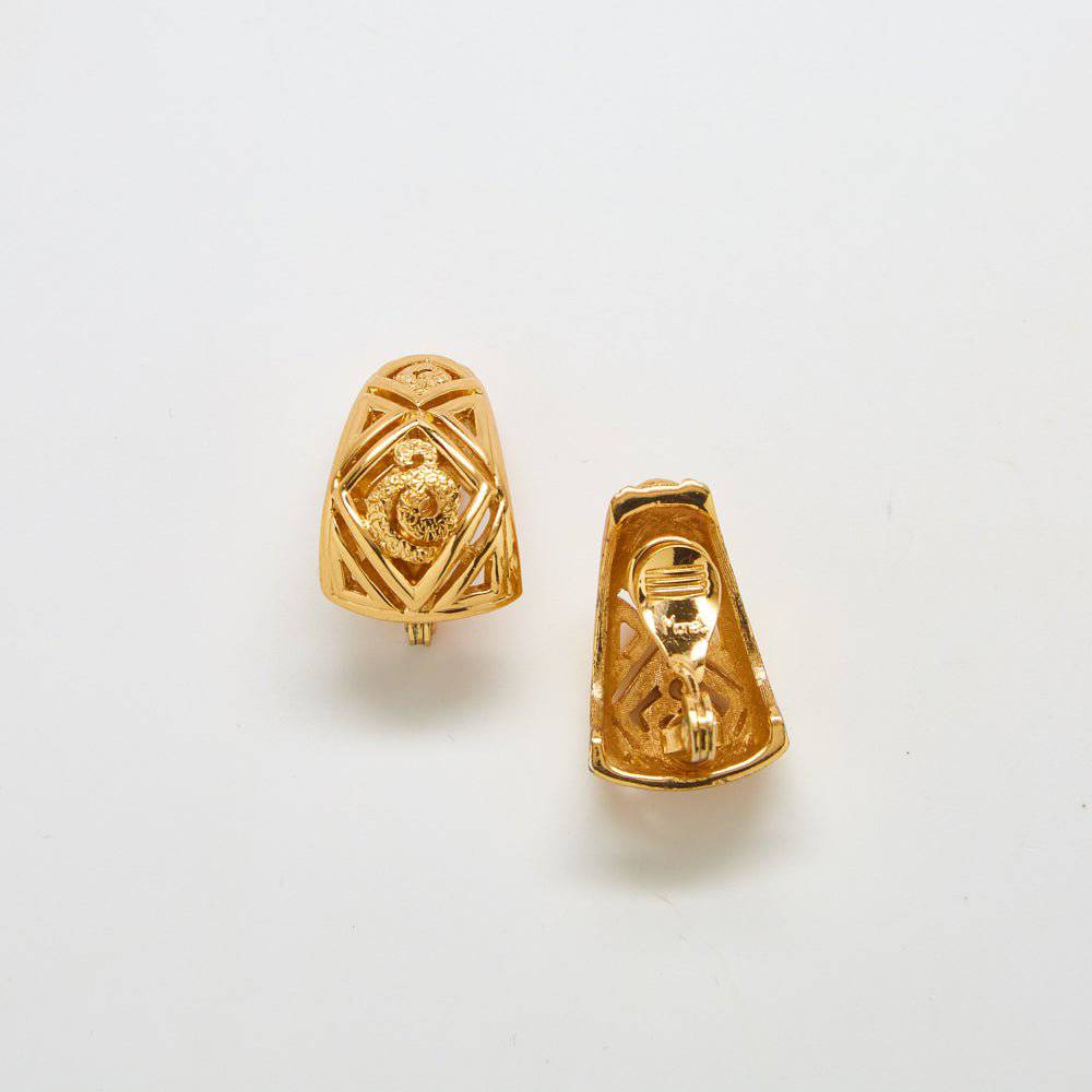 Vintage Monet Deco Cutout Earrings - Admiral Row