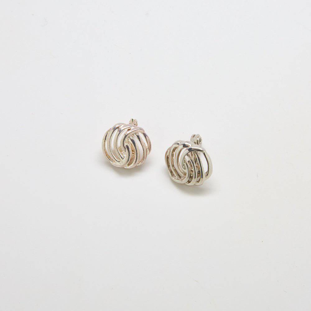 Vintage Monet Silver Swirl Earrings - Admiral Row