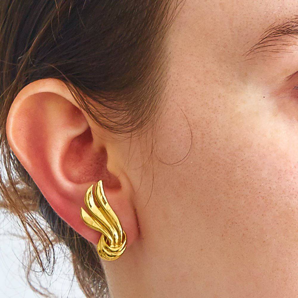 Vintage Napier Knotted Gold Wing Earrings - Admiral Row