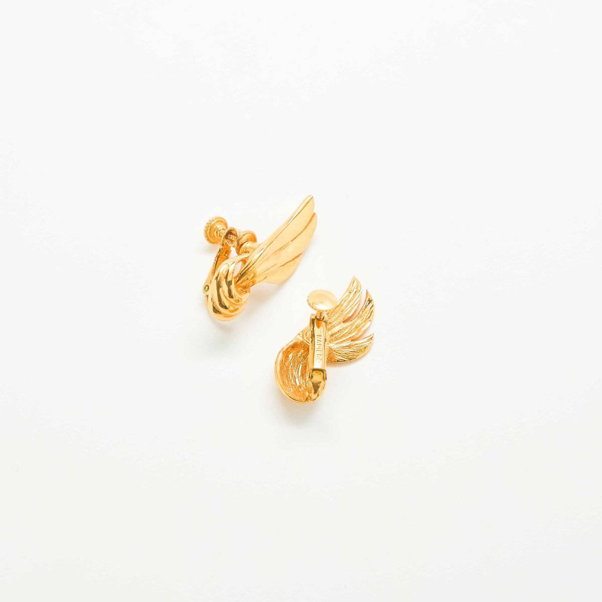Vintage Napier Knotted Gold Wing Earrings - Admiral Row