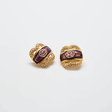 Vintage Purple CZ Clip-on Earrings - Admiral Row