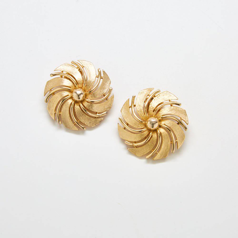 Vintage Sarah Coventry Gold Flower Earrings - Admiral Row