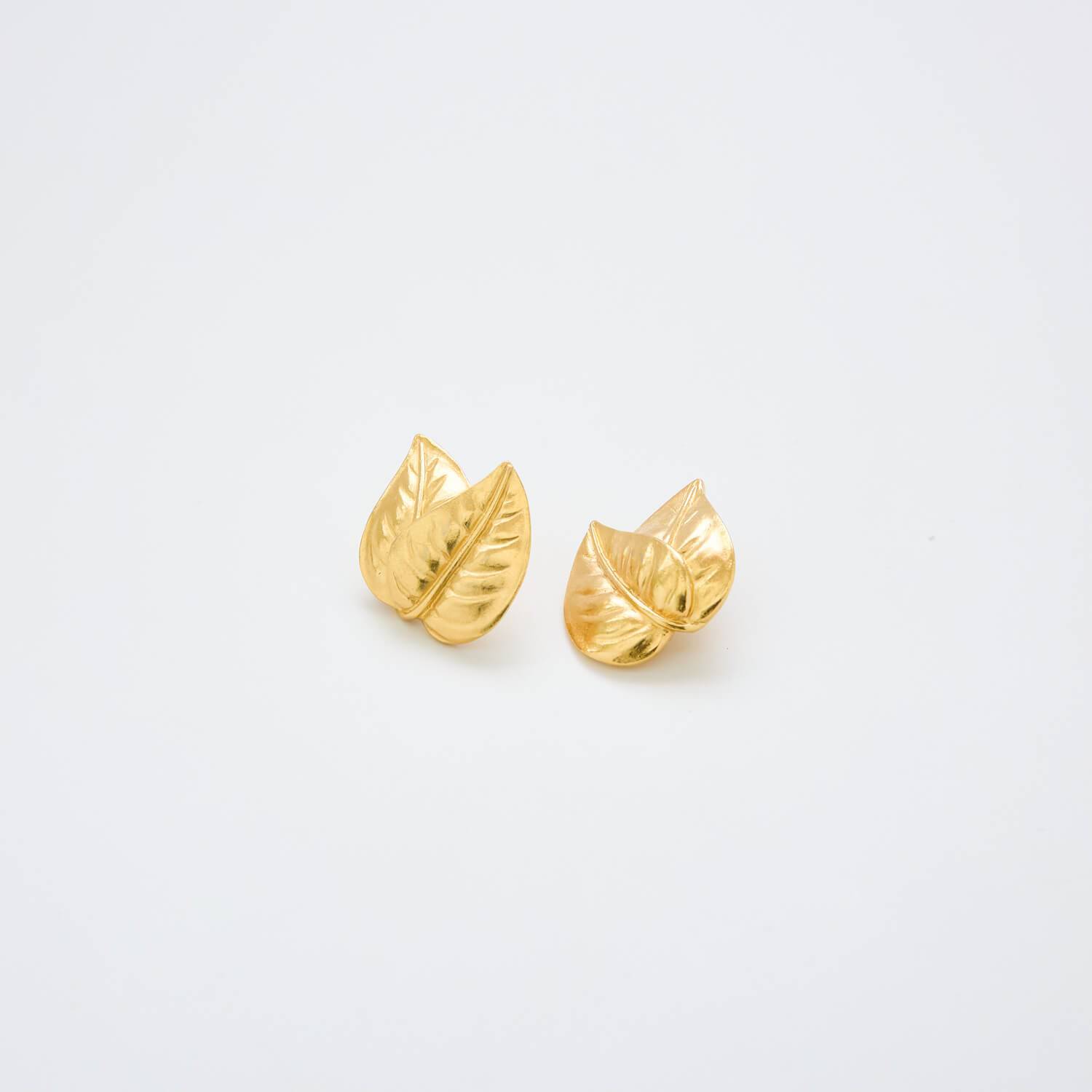 Vintage Trifari Gold Leaf Earrings - Admiral Row