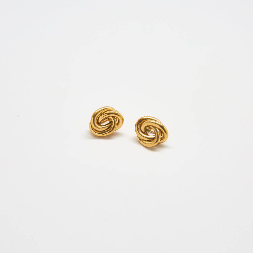 Vintage Trifari Tiny Gold Knot Earrings - Admiral Row