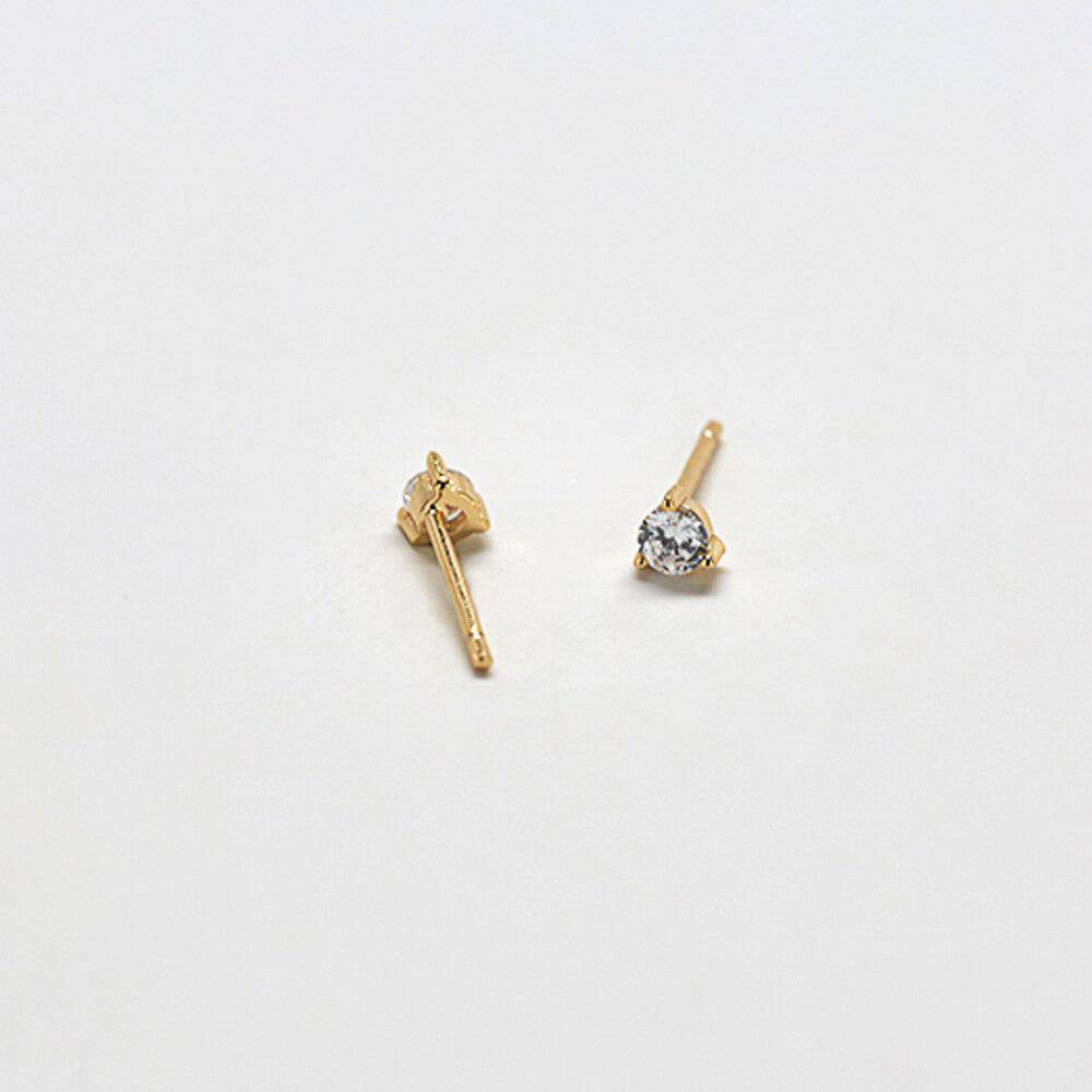 White CZ Round Stud Earrings - Admiral Row