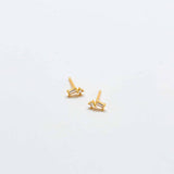 White Geo Baguette Gold Studs - Admiral Row
