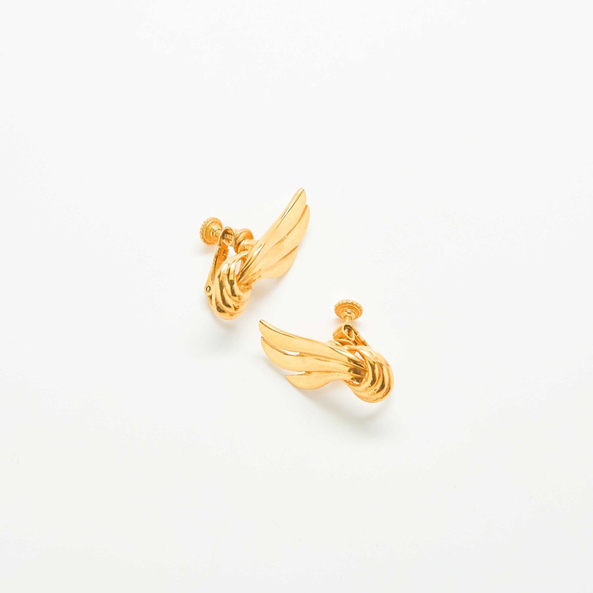 Vintage Napier Knotted Gold Wing Earrings - Admiral Row