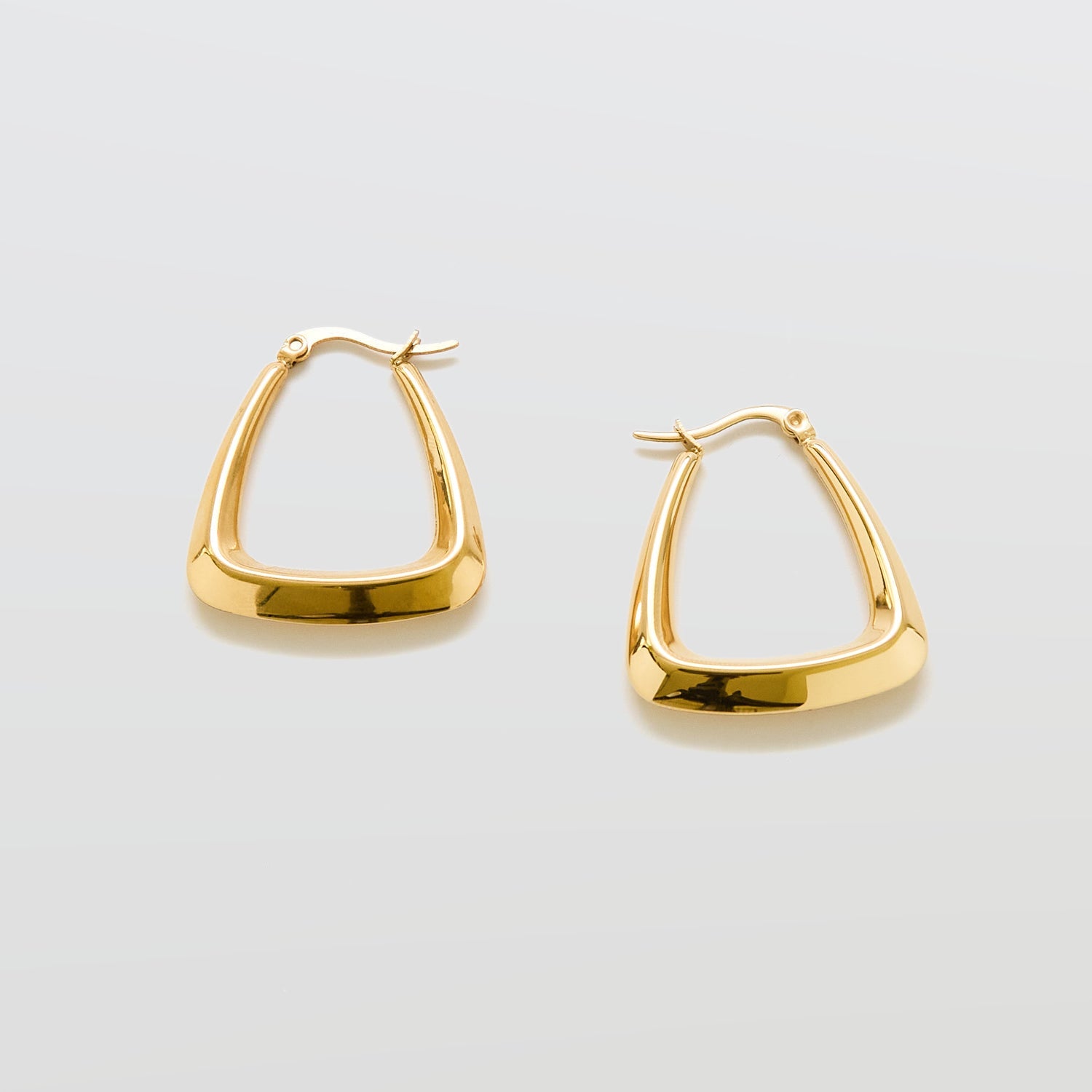 Medium Gold Triangle Hoop Earrings - Admiral Row