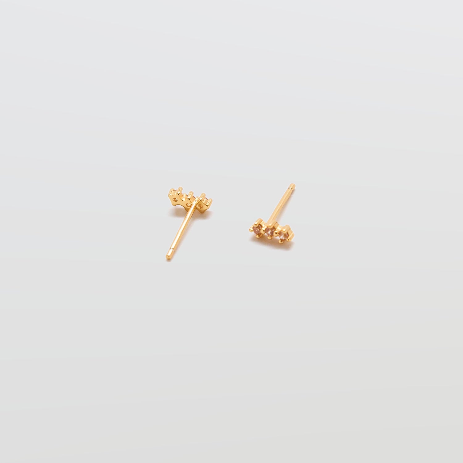 Champagne CZ Gold Bar Earrings - Admiral Row