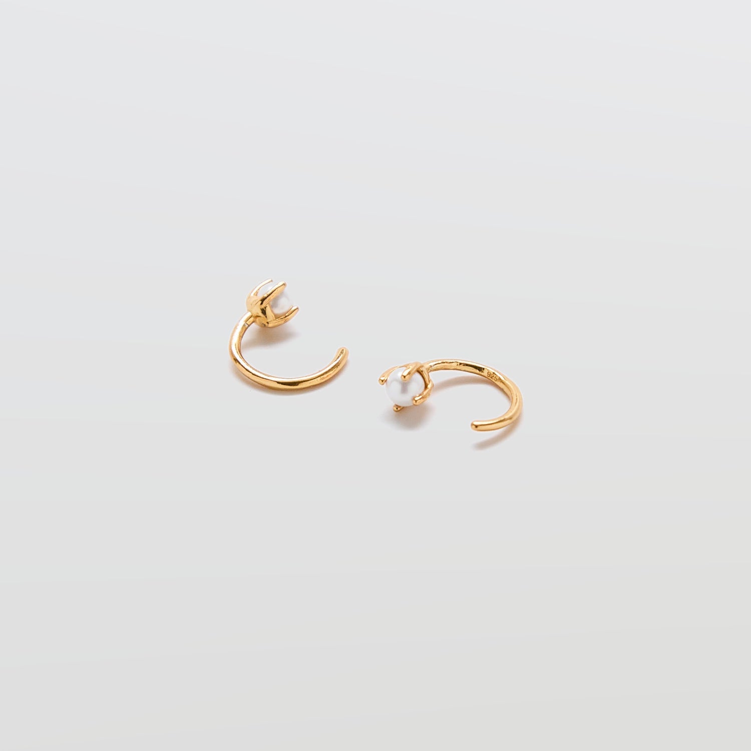 Pearl Gold Open Hoop Earrings - Admiral Row