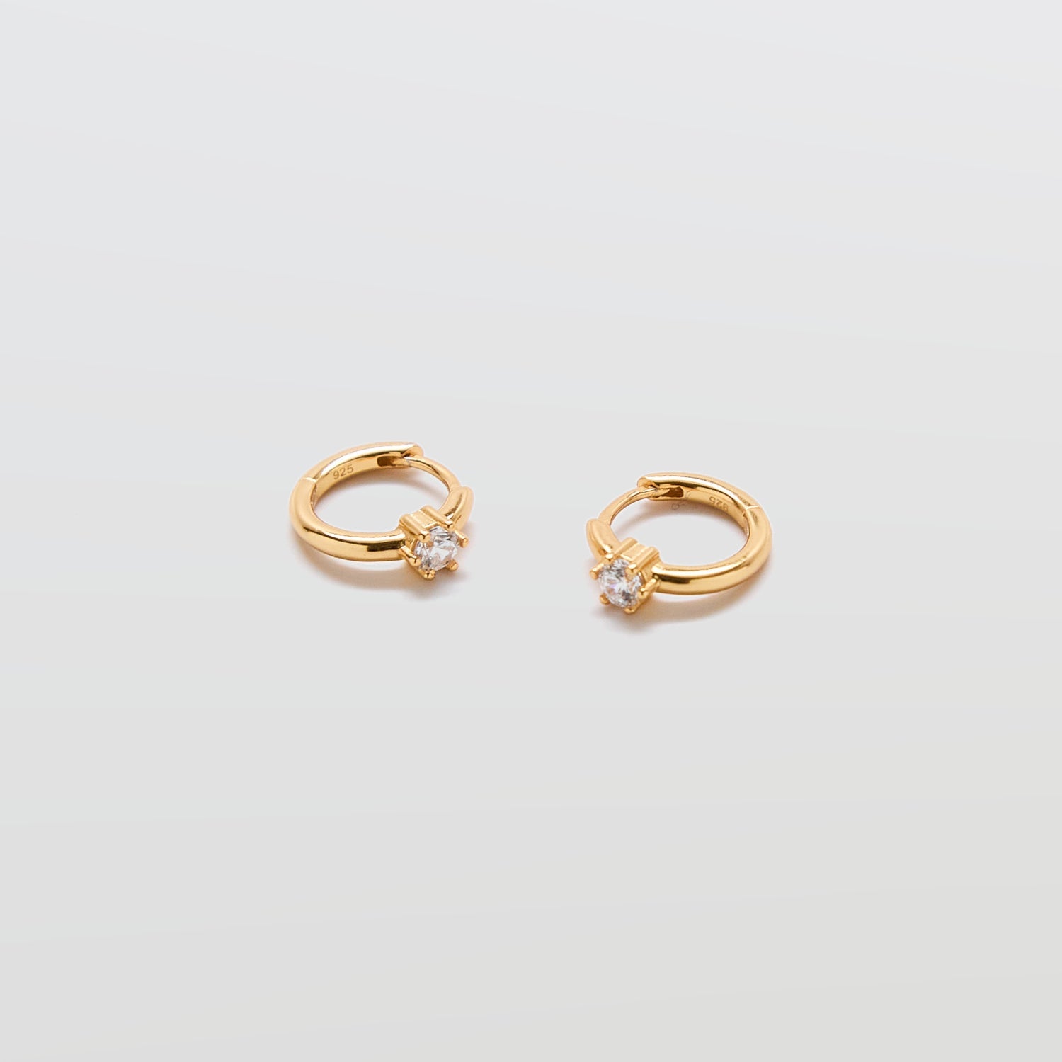 White CZ Mini Huggie Hoop Earrings - Admiral Row