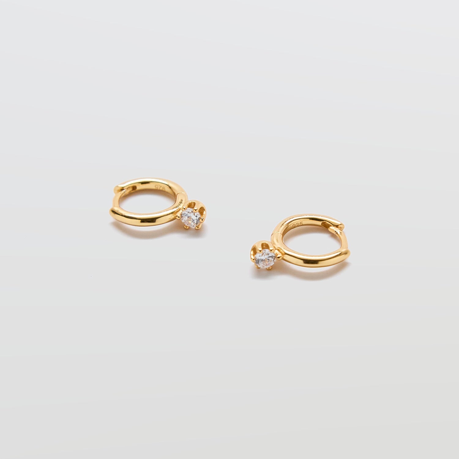 White Pave Round Huggie Earrings - Admiral Row