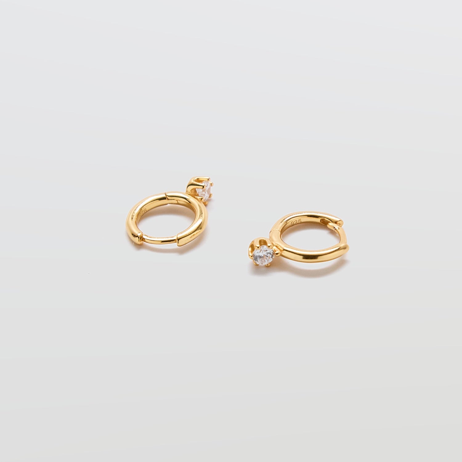 White Pave Round Huggie Earrings - Admiral Row
