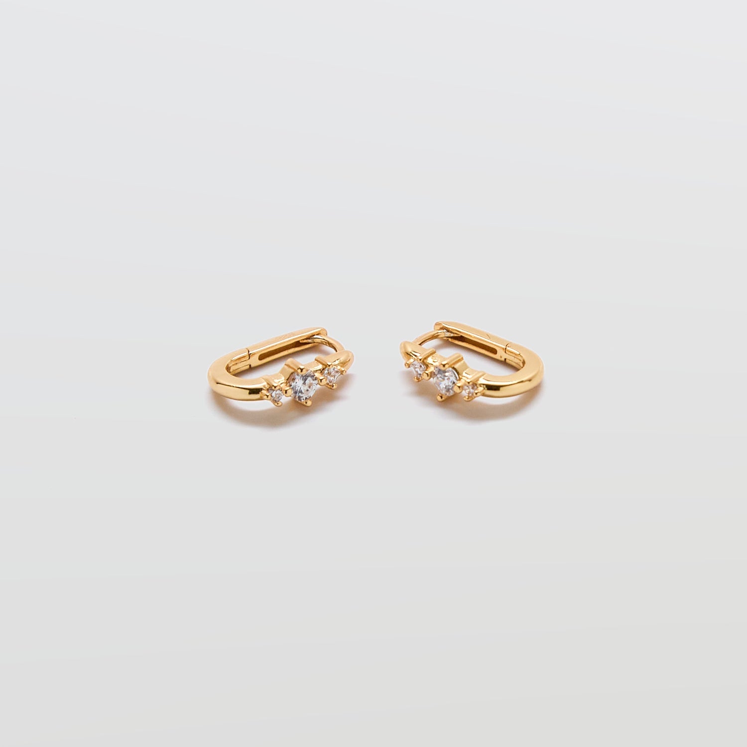 White CZ Square Huggie Earrings - Admiral Row
