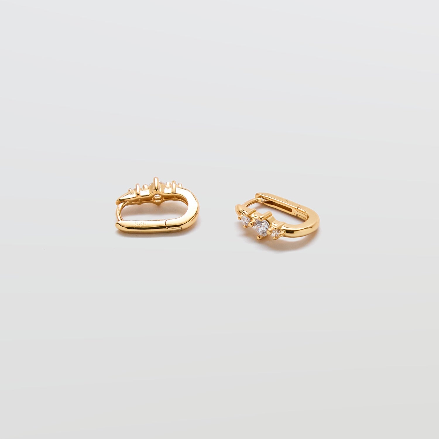 White CZ Square Huggie Earrings - Admiral Row