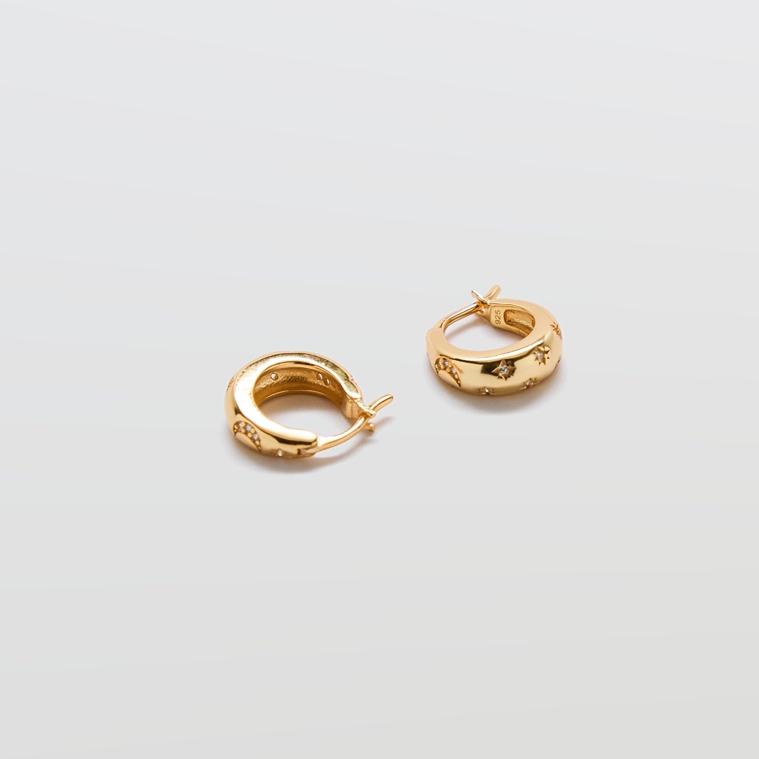 Moon & Star Gold Hoop Earrings - Admiral Row