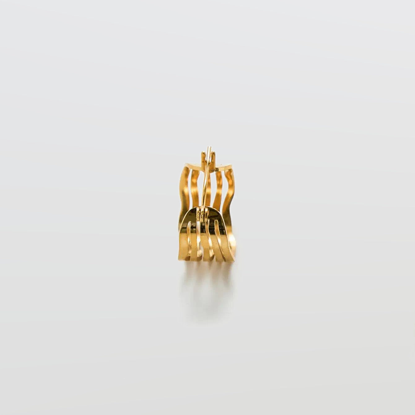 Gold Cut-Out Circle Hoop Earrings - Admiral Row