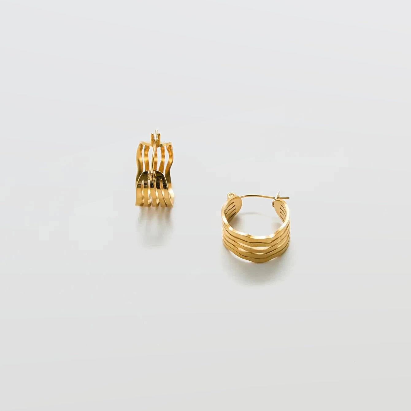 Gold Cut-Out Circle Hoop Earrings - Admiral Row