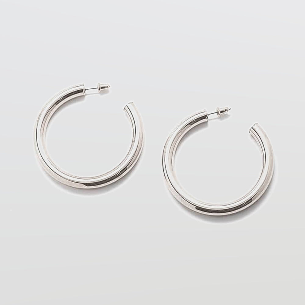 Medium Silver Hoop Earrings - Admiral Row