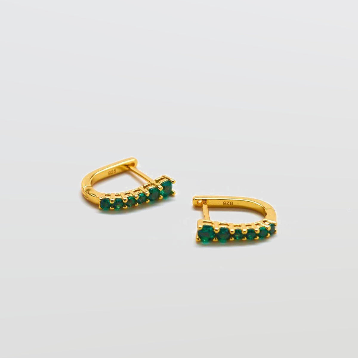 Green CZ Huggie Hoop Earrings - Admiral Row