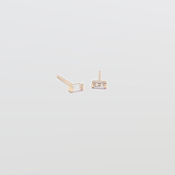 Mini Baguette Gold Studs - Admiral Row