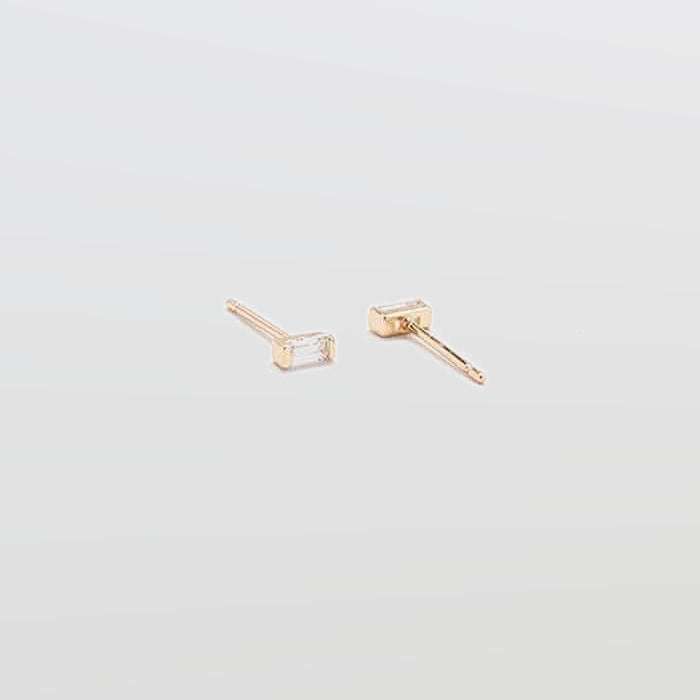 Mini Baguette Gold Studs - Admiral Row