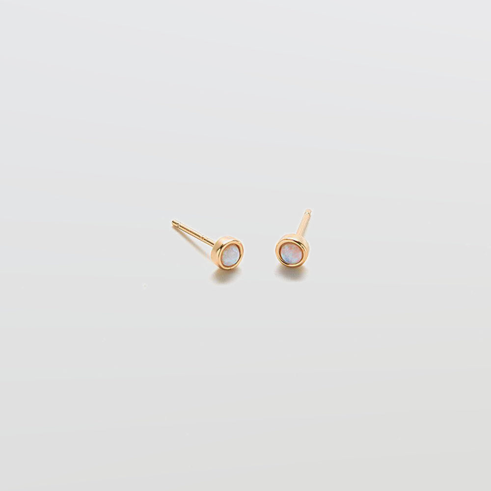 Round Opal Stud Earrings - Admiral Row