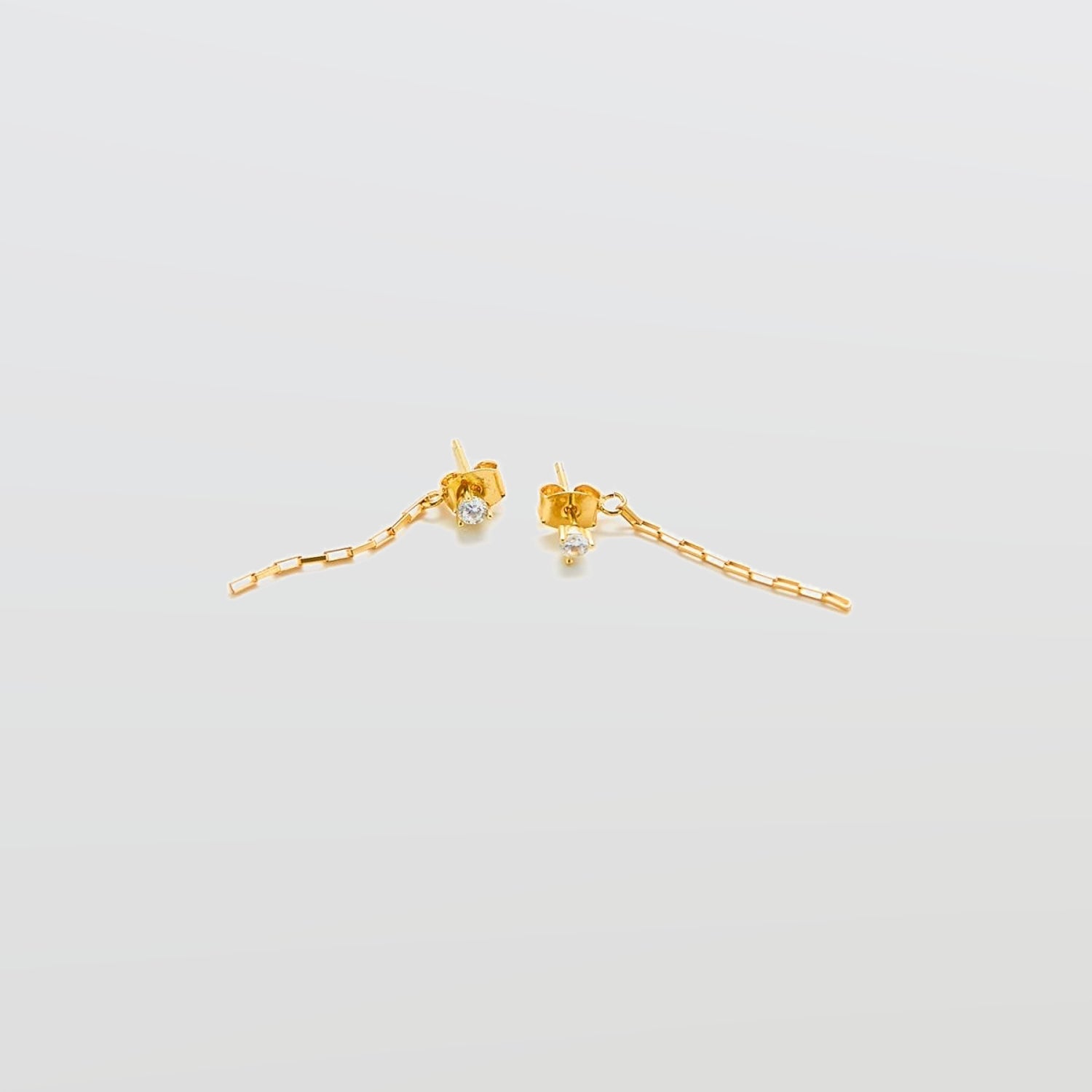 White CZ Chain Jacket Earrings - Admiral Row