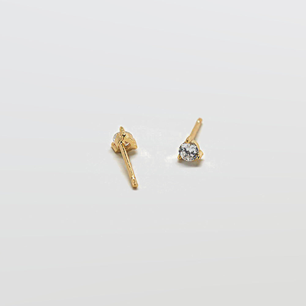 White CZ Round Stud Earrings - Admiral Row