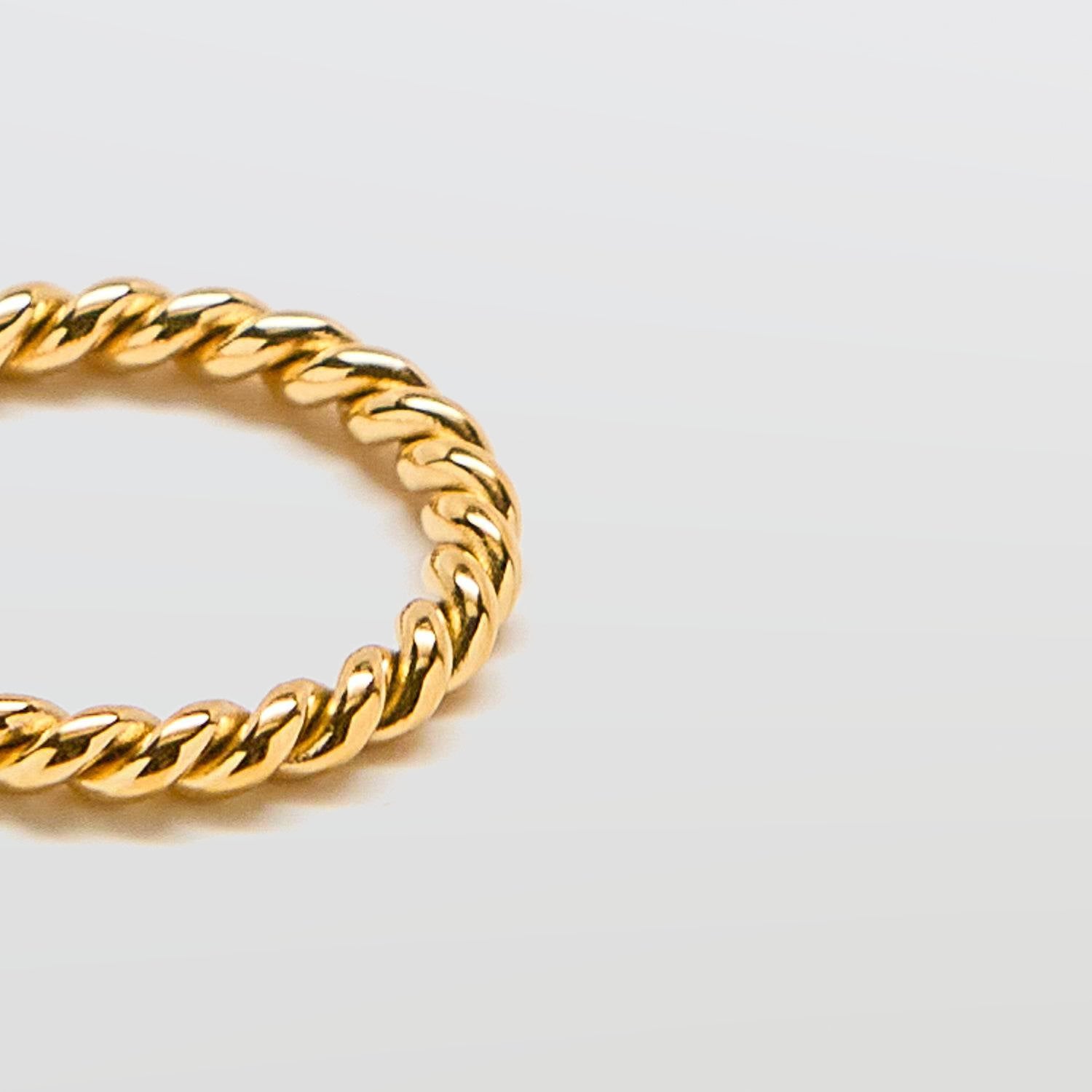 Gold Medium Rope Twist Stacking Ring - Admiral Row