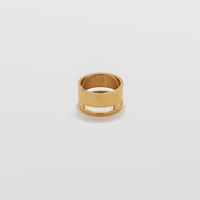 Gold Geo Wide Bar Ring - Imperfect - Admiral Row