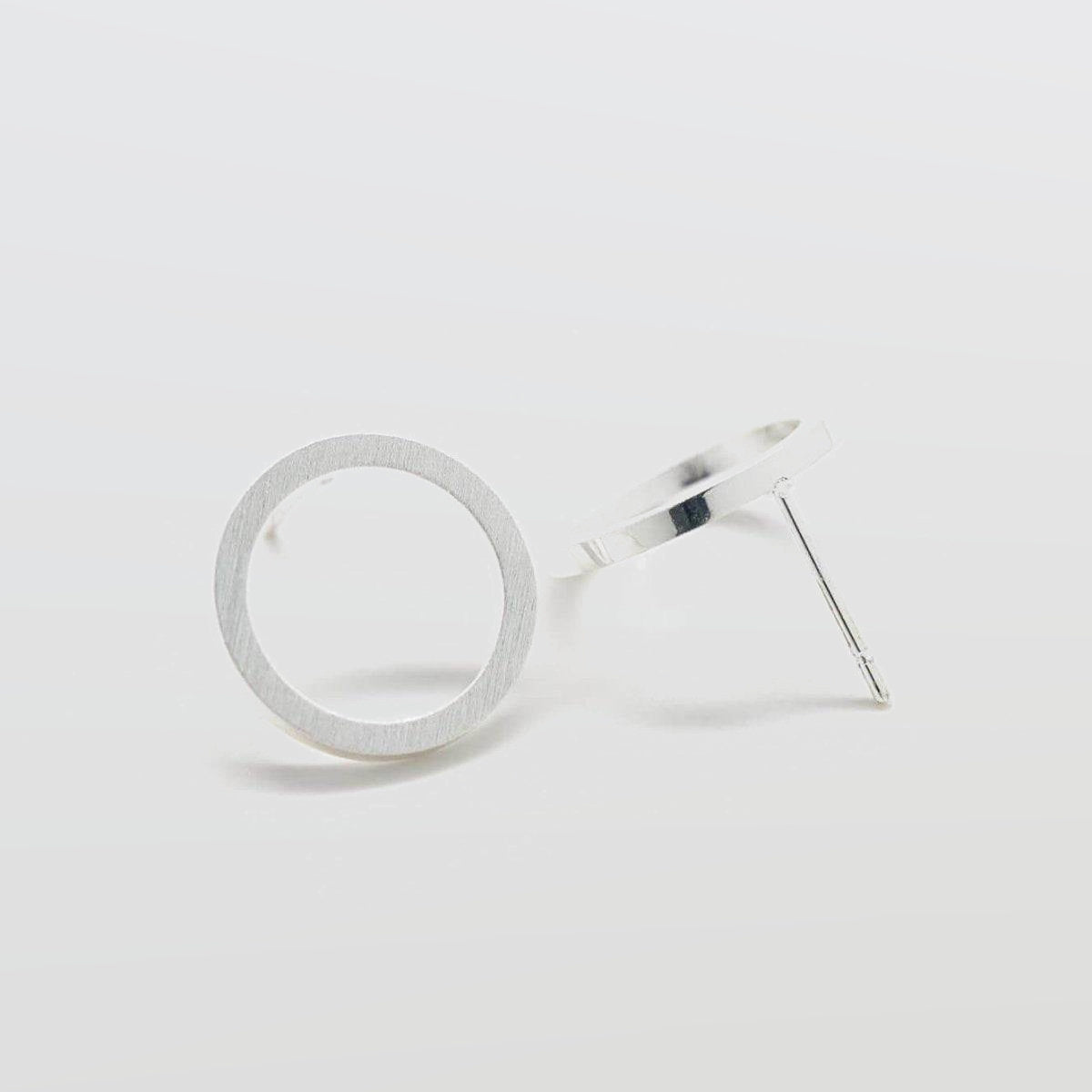 Silver Open Circle Stud Earrings - Imperfect - Admiral Row