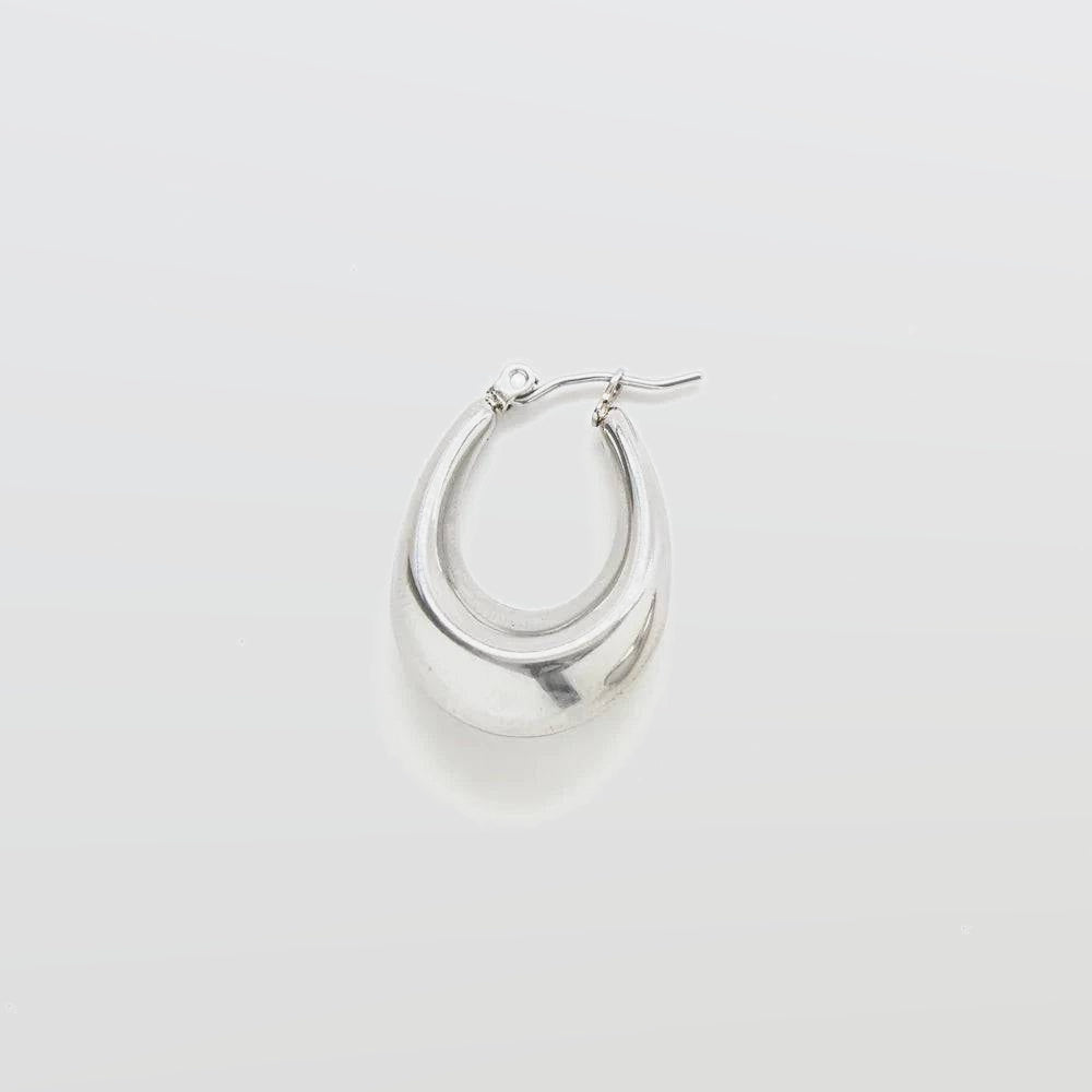Silver Oval Hoop Earrings - Imperfect - Admiral Row
