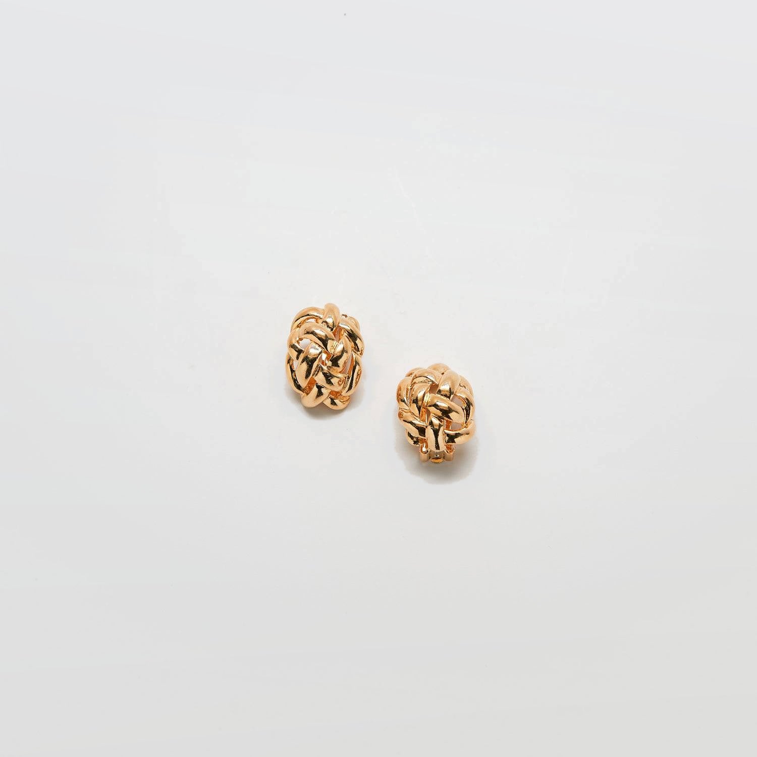 Vintage Gold Woven Dome Earrings - Admiral Row