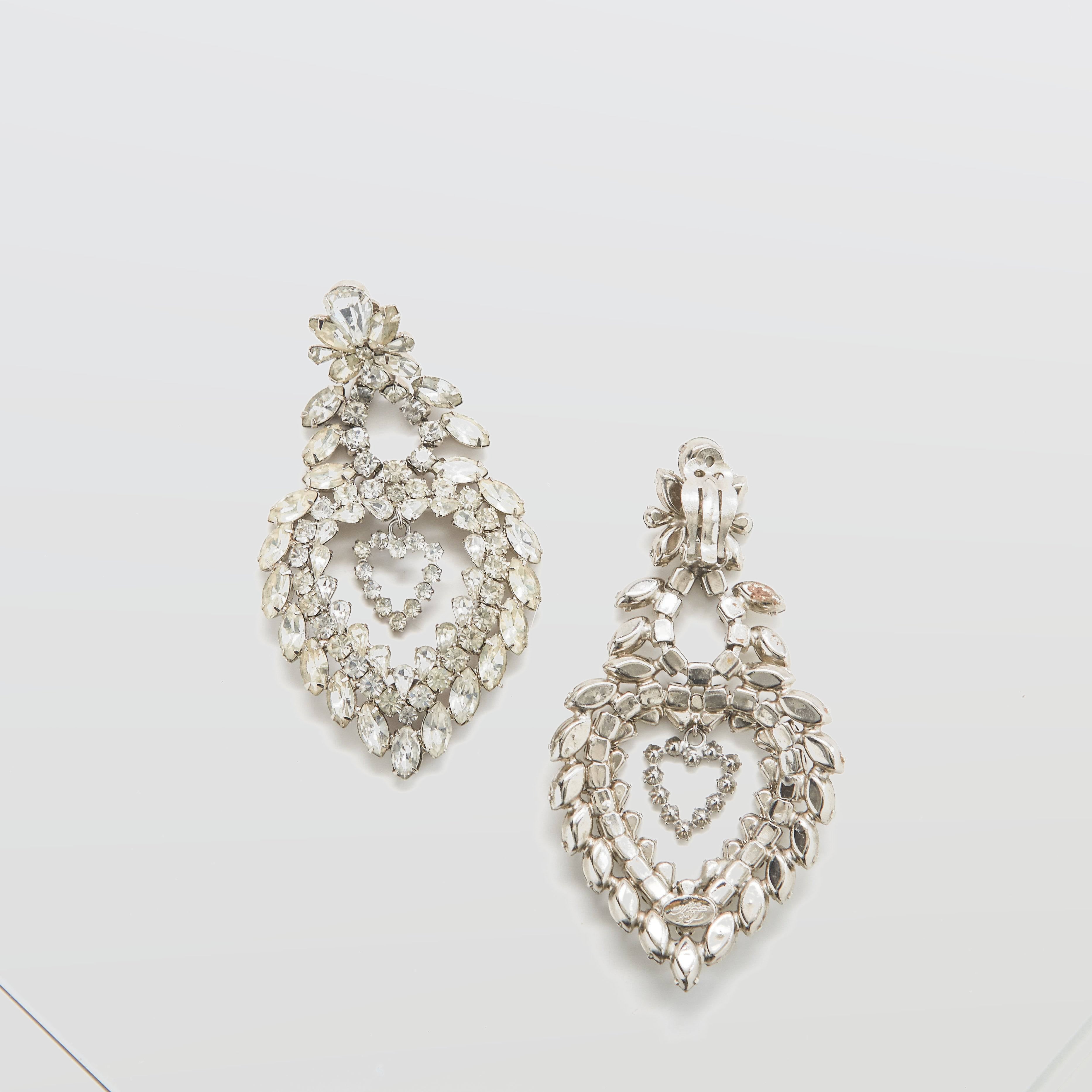 Vintage Kirk's Folly Pavé Heart Earrings - Admiral Row