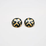 Vintage Monet Abstract Black and Gold Earrings - Admiral Row
