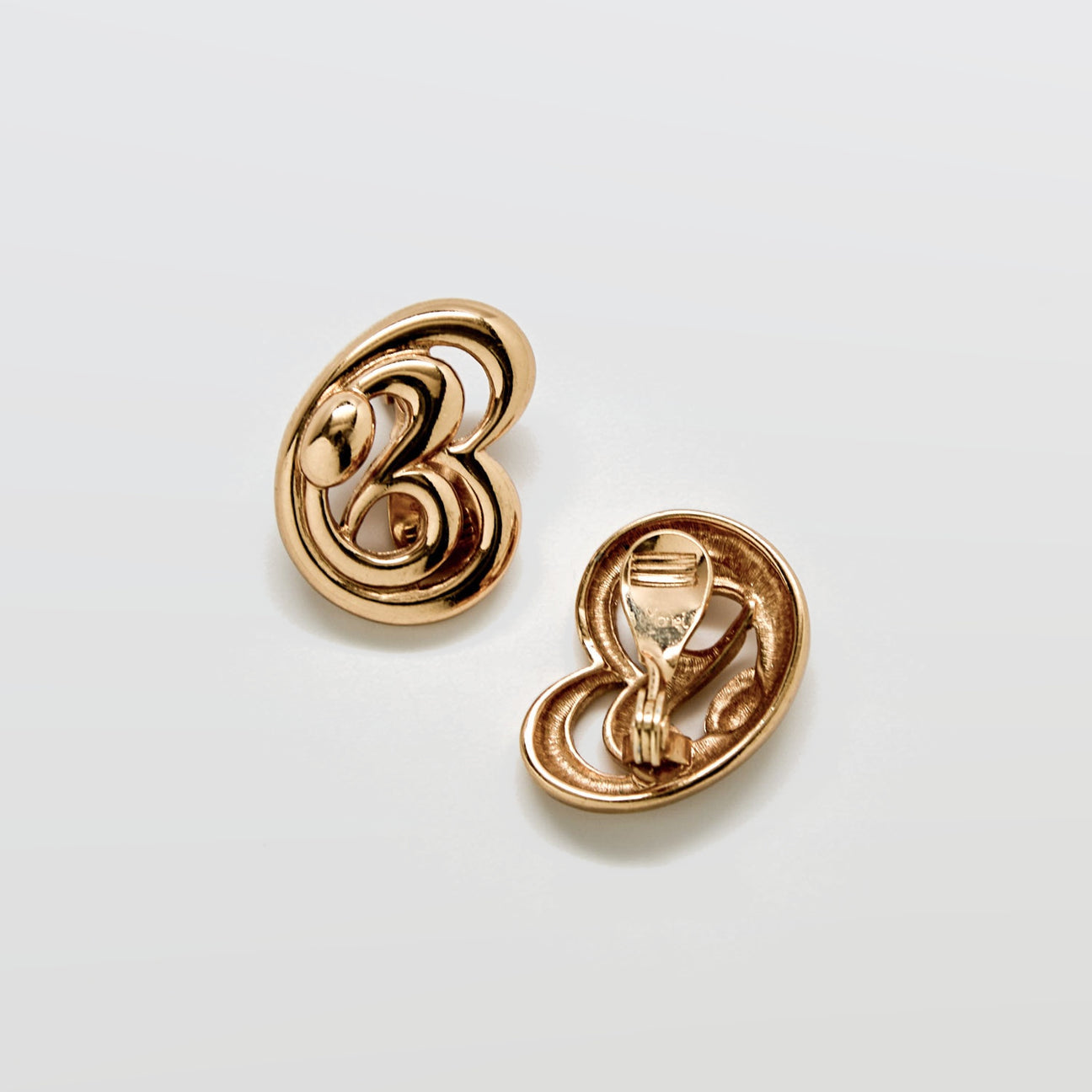 Vintage Monet Abstract Gold Clip-On Earrings - Admiral Row