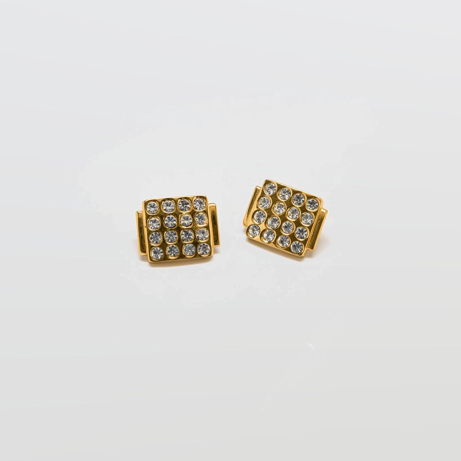 Vintage Monet Pavé Square Earrings - Admiral Row
