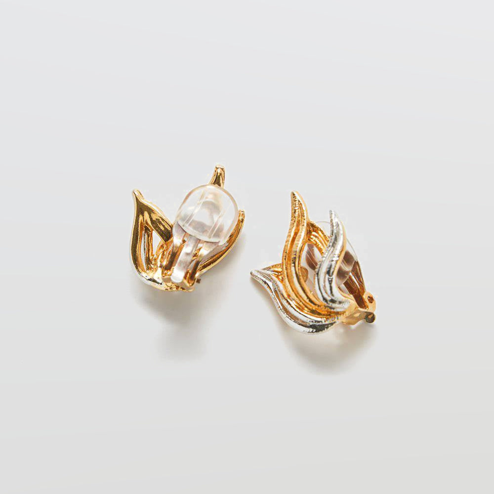 Vintage Silver & Gold Flame Earrings - Admiral Row