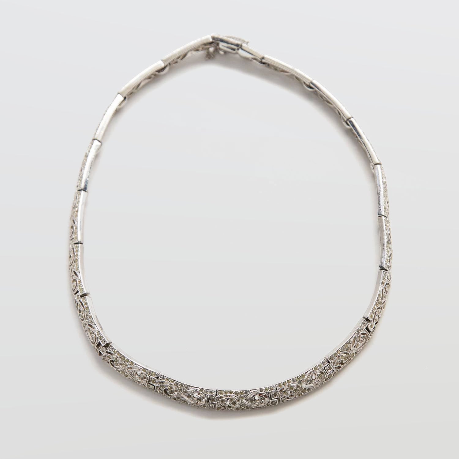 Vintage Silver Tennis Necklace - Admiral Row