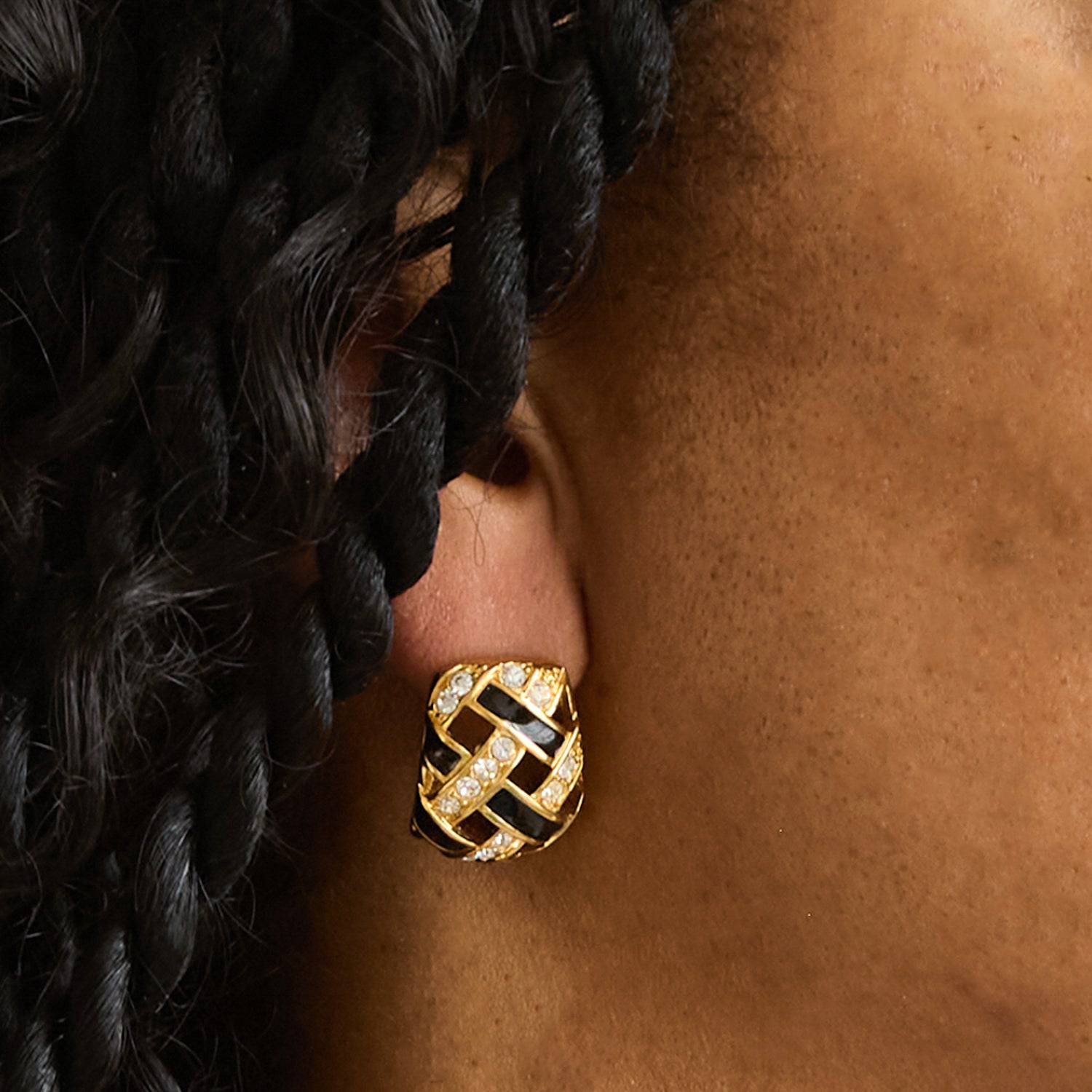 Vintage Swarovski Woven Earrings - Admiral Row
