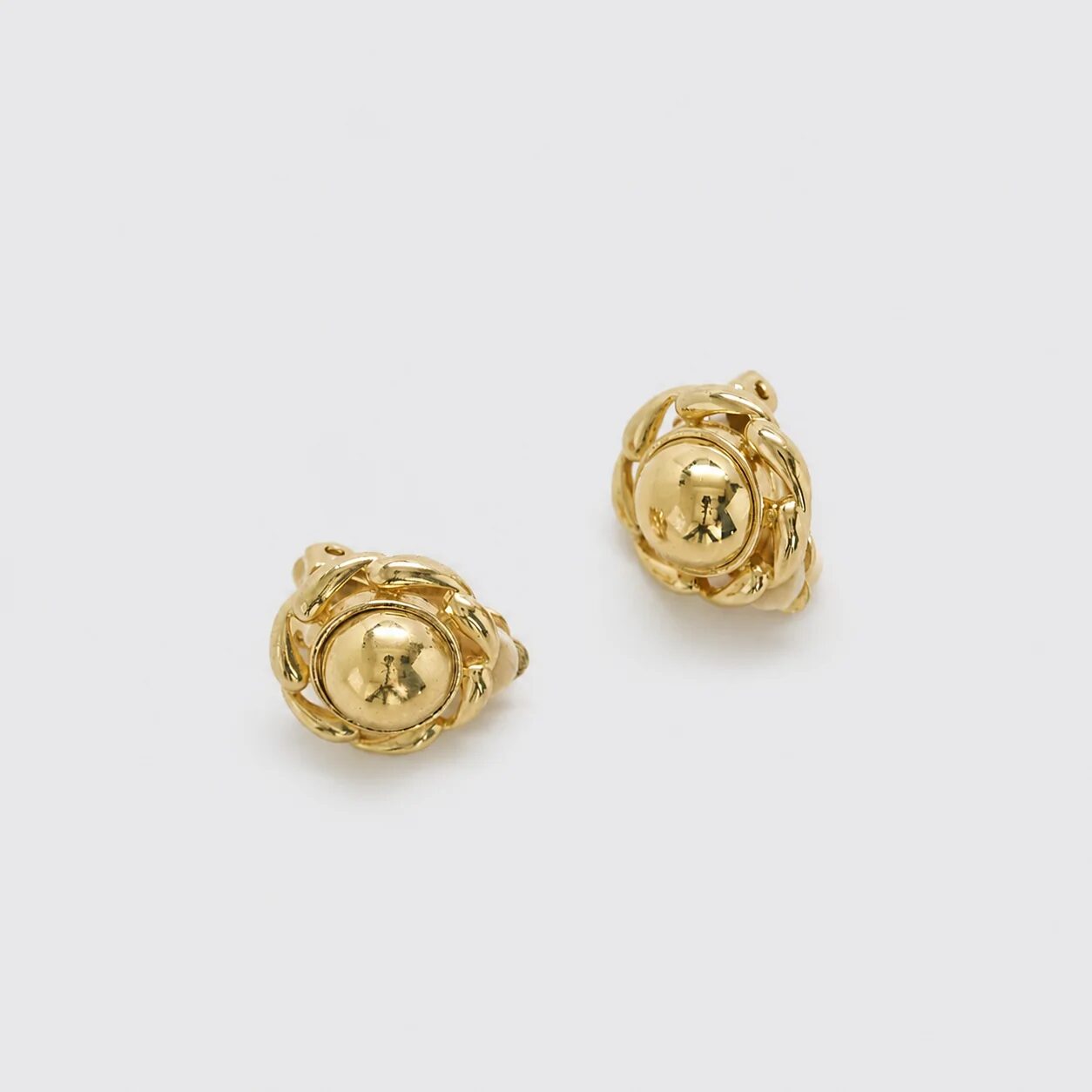 Vintage Anne Klein Lion Medallion Clip-On Earrings
