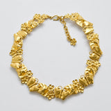 Vintage Givenchy gold-tone floral collar necklace, front view