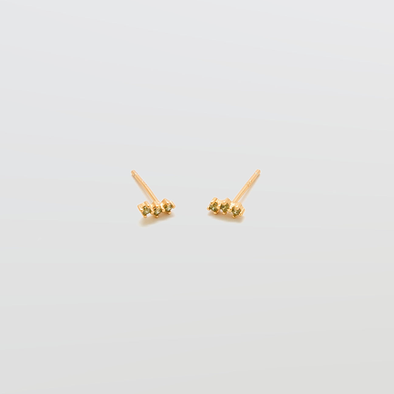 Green Olive Gold Bar Earrings - Admiral Row