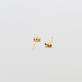 Red Garnet Gold Bar Earrings - Admiral Row