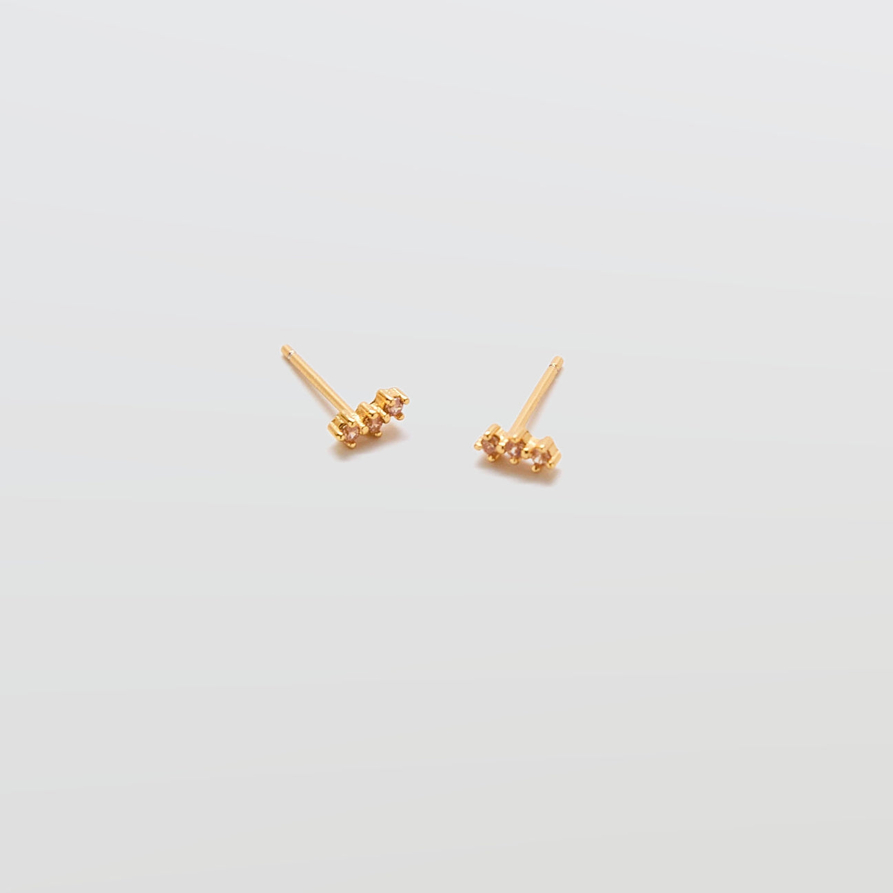 Champagne CZ Gold Bar Earrings - Admiral Row